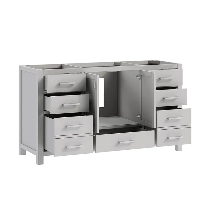 Modero 60 Inch Single Vanity Chilled Gray Cabinet Only Drawer
