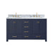 Modero 60 inch Single Vanity Navy Blue in Carrara White Marble