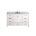 Modero 60 Single Vanity White in Carrara White Marble