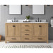Modero 72 Double Vanity Brushed Oak in Carrara White Marble Front View