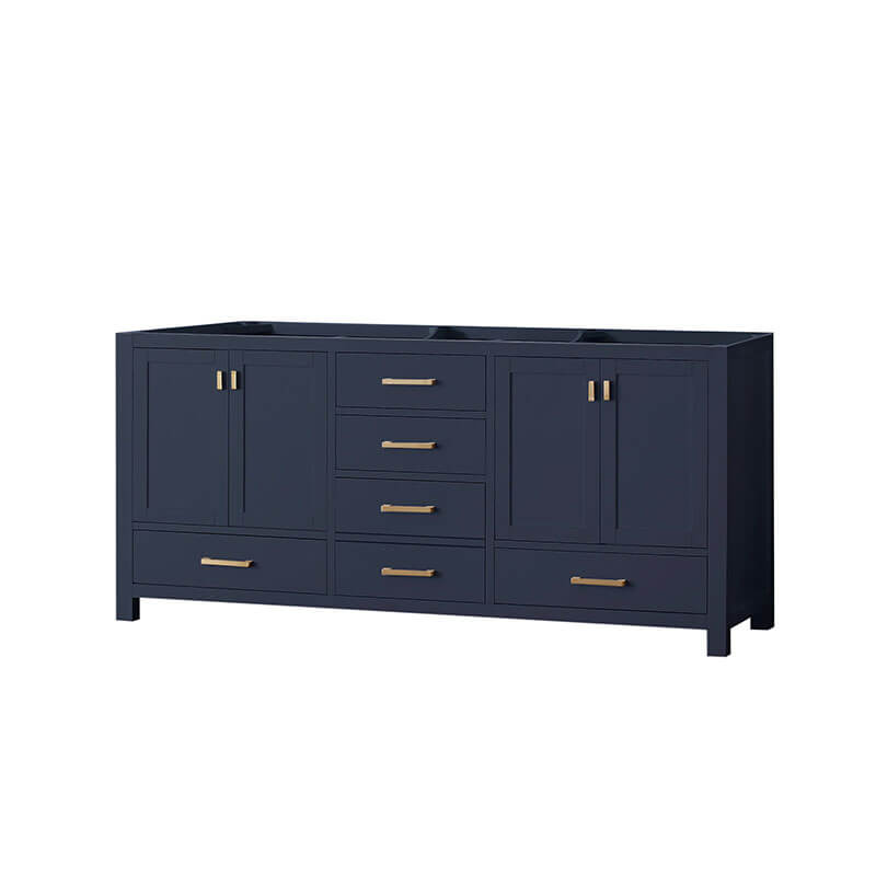 Modero 72 Double Vanity Navy Blue Cabinet Only Corner View