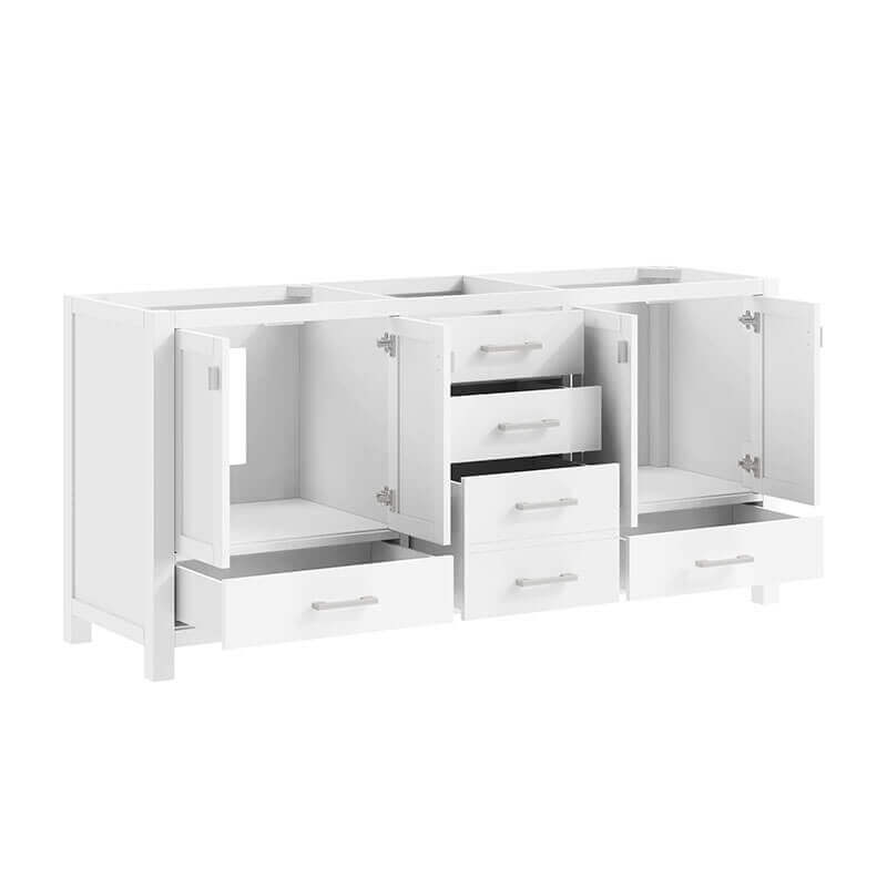 Modero 72 Double Vanity White Cabinet Only Drawer