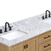 Modero 72 inch Double Vanity Brushed Oak in Carrara White Marble