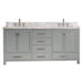 Modero 72 inch Double Vanity Chilled Gray in Carrara White Marble