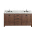 Modero 72 inch Double Vanity Mocha Oak in Carrara White Marble