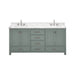 Modero 72 inch Double Vanity Smoke Green in Carrara White Marble