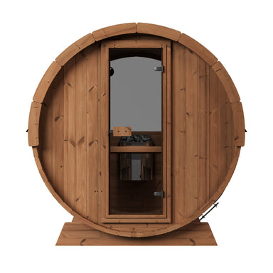 Mr Steam Barrel Haus Collection Outdoor Sauna 4 Person, 6' x 6.75' (9 kW) Front View
