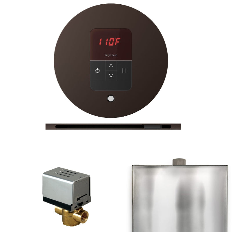 Mr Steam Basic Butler Steam Shower Control Package with Round iTempo Control and Linear Steamhead in Oil Rubbed Bronze