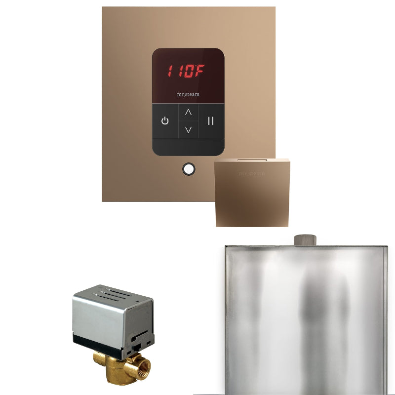 Mr Steam Basic Butler Steam Shower Control Package with Square iTempo Control and Steamhead in Nouveau Bronze