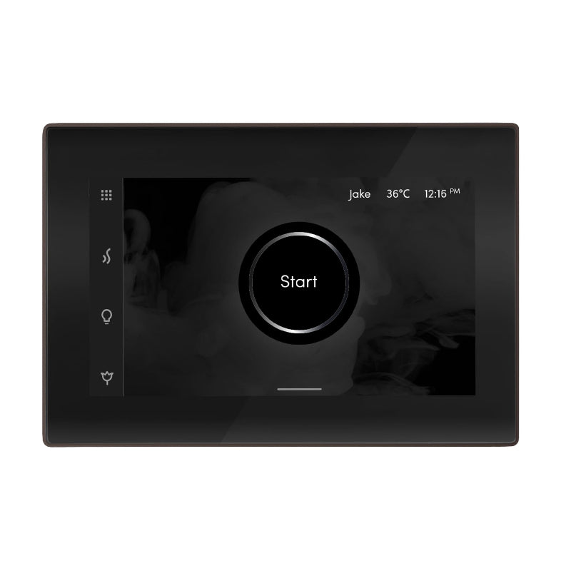 Mr Steam Black iSteamX Steam Shower Control with Oil-Rubbed Bronze Aroma Steamhead