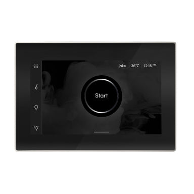 Mr Steam Black iSteamX Steam Shower Control with Polished Nickel Aroma Steamhead