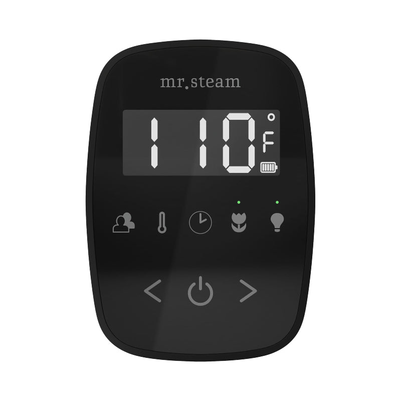 Mr Steam Black TempoFlex Steam Shower Control with Matte Black Steamhead
