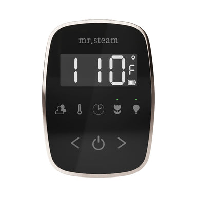 Mr Steam Black TempoFlex Steam Shower Control with Polished Nickel Aroma Steamhead