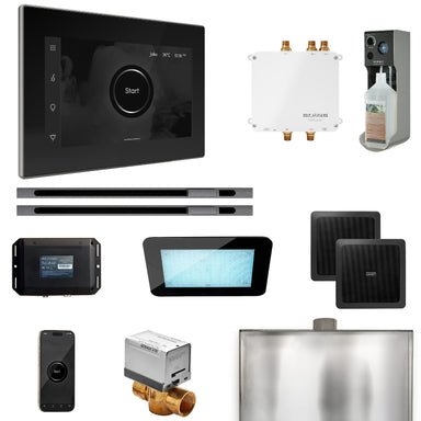 Mr Steam Bliss Max Steam Shower Control Package with iSteamX Control and Linear Steamhead in Black Brilliant Black