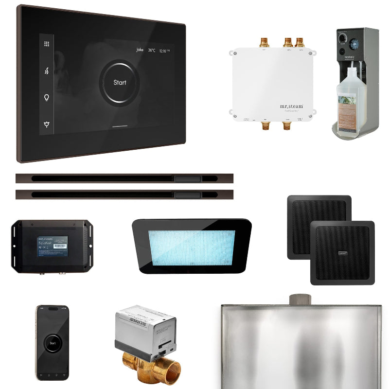 Mr Steam Bliss Max Steam Shower Control Package with iSteamX Control and Linear Steamhead in Black Oil Rubbed Bronze