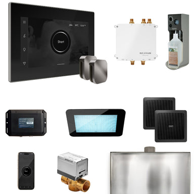 Mr Steam Bliss Max Steam Shower Control Package with iSteamX Control and Steamhead in Black Brilliant Black