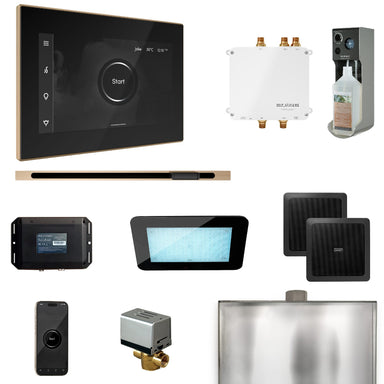 Mr Steam Bliss Steam Shower Control Package with iSteamX Control and Linear Steamhead in Black Brushed Bronze