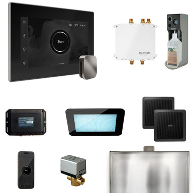 Mr Steam Bliss Steam Shower Control Package with iSteamX Control and Steamhead in Black Brilliant Black
