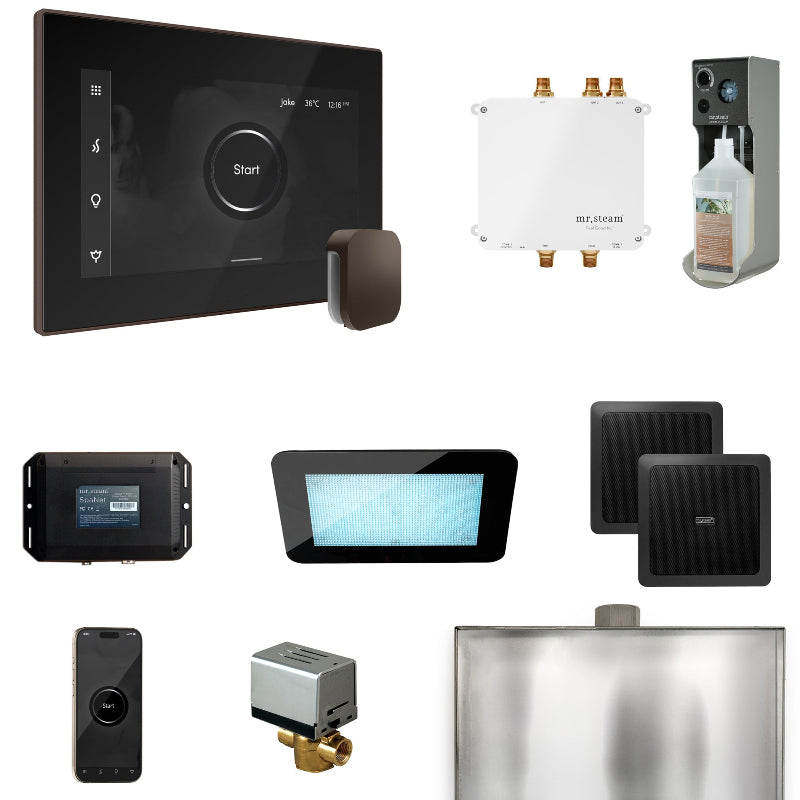 Mr Steam Bliss Steam Shower Control Package with iSteamX Control and Steamhead in Black Oil Rubbed Bronze