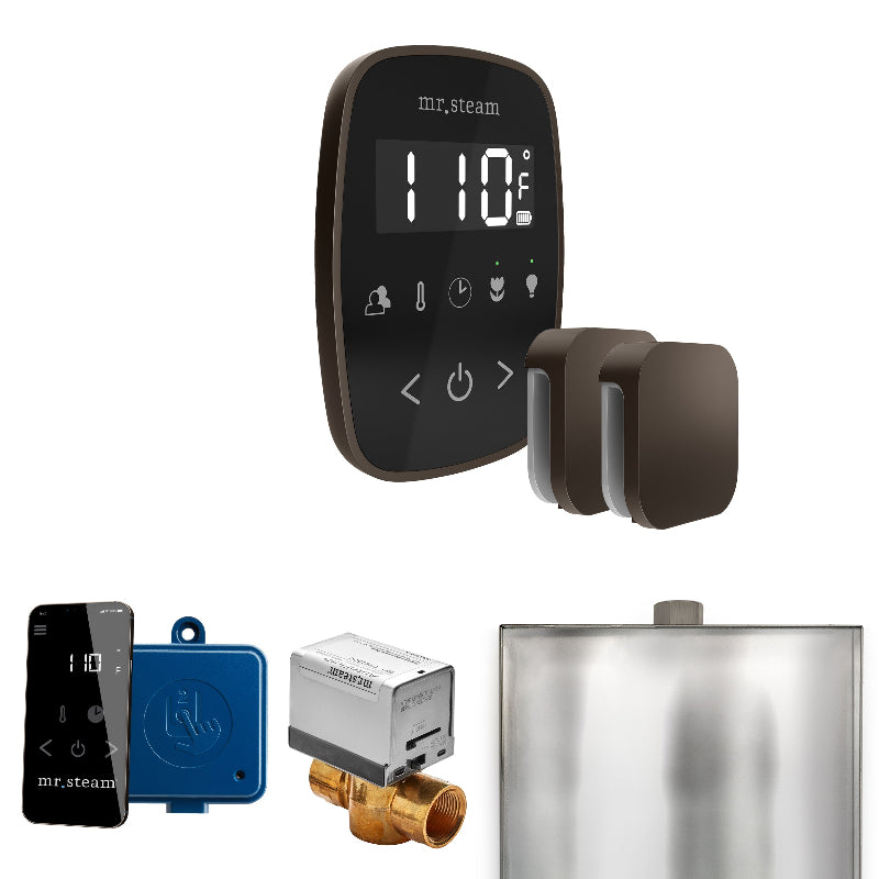 Mr Steam ButlerFlex Max Steam Shower Control Package with Black TempoFlex Control and Oil Rubbed Bronze Aromasteam Steamhead
