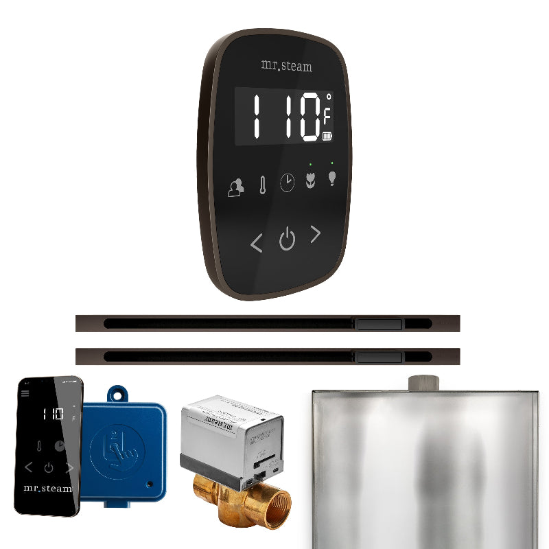 Mr Steam ButlerFlex Max Steam Shower Control Package with Black TempoFlex Control and Oil Rubbed Bronze Linear Steamhead