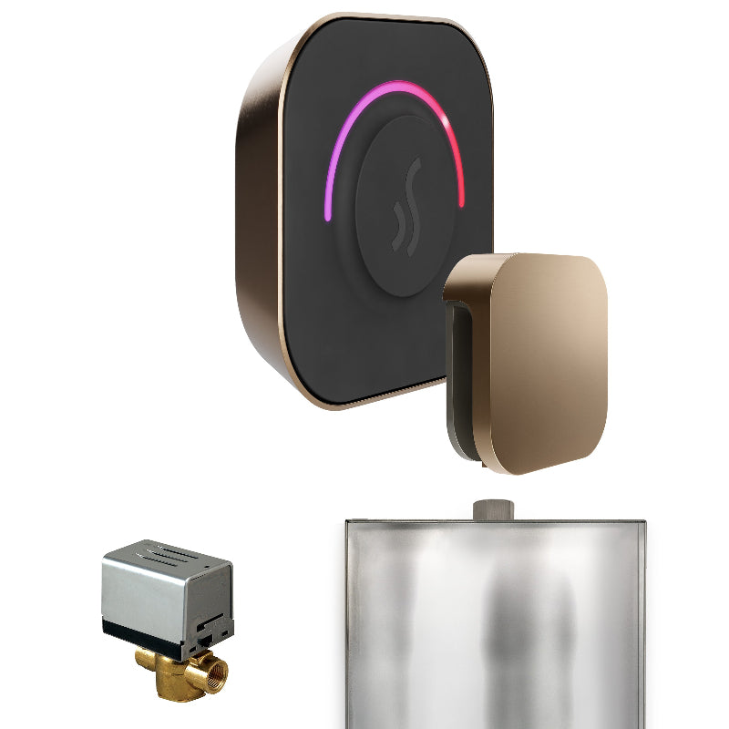 Mr Steam ButlerTouch Steam Shower Control Package with Black TempoTouch Control and Nouveau Bronze Aromasteam Steamhead