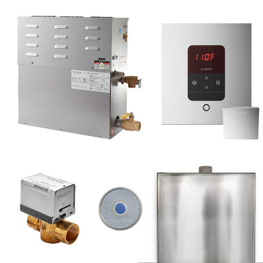Mr Steam CT 15 kW (15000 W) Steam Shower Generator Package with Square iTempo in Polished Chrome Complete Package