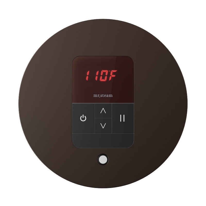 Mr Steam Round iTempo Steam Shower Control with Aroma Designer Steamhead in Oil-Rubbed Bronze