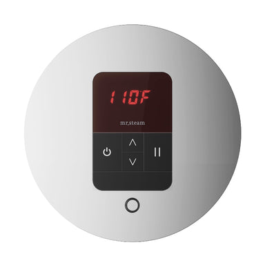 Mr Steam Round iTempo Steam Shower Control with Aroma Designer Steamhead in Polished Chrome