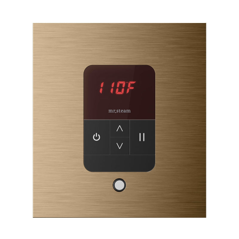 Mr Steam Square iTempo Steam Shower Control with Aroma Designer Steamhead in Brushed Bronze