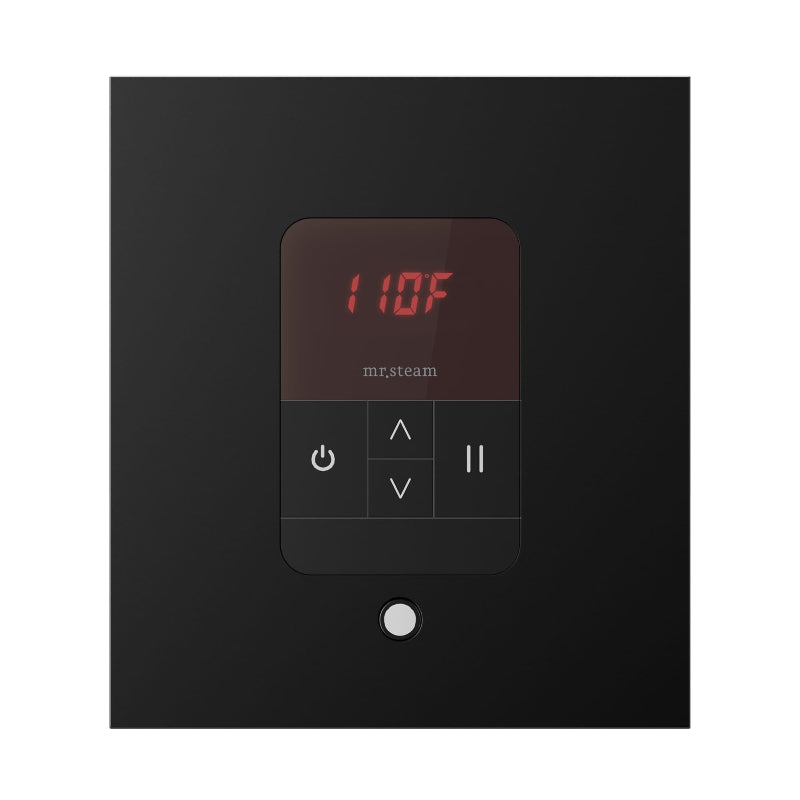 Mr Steam Square iTempo Steam Shower Control with Aroma Designer Steamhead in Matte Black