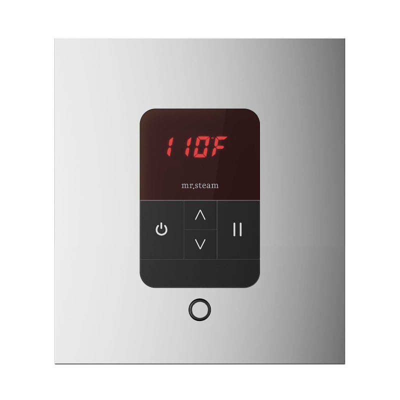 Mr Steam Square iTempo Steam Shower Control with Aroma Designer Steamhead in Polished Chrome