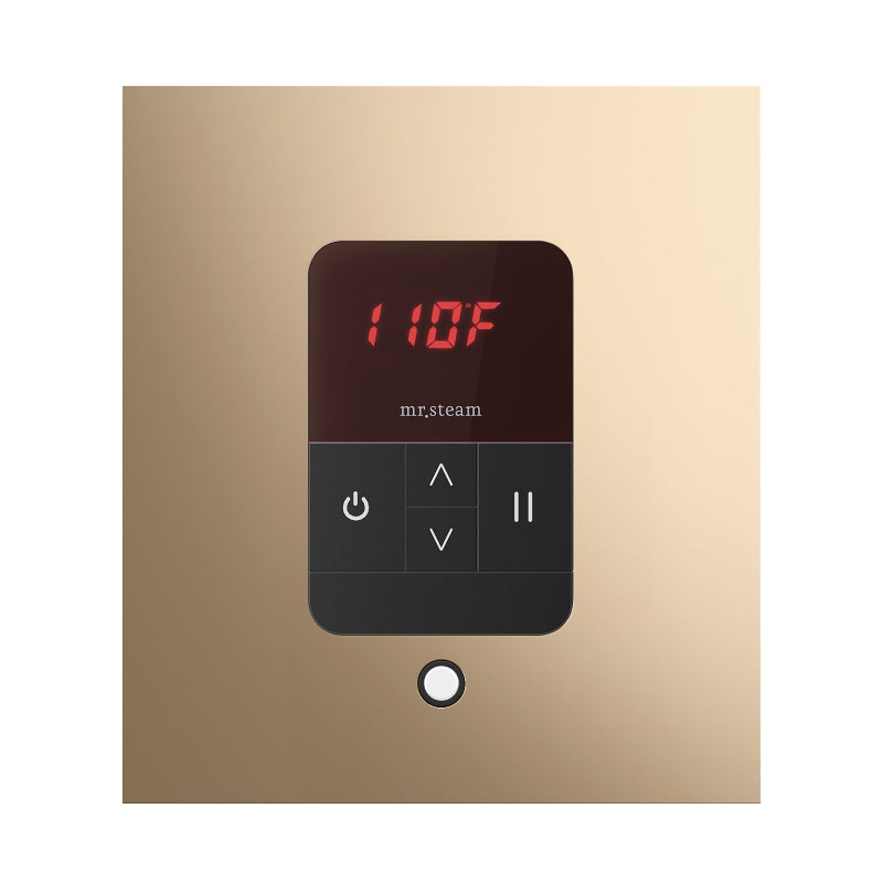 Mr Steam Square iTempo Steam Shower Control with Aroma Designer Steamhead in Polished Gold