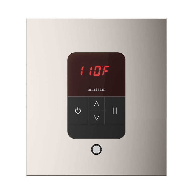 Mr Steam Square iTempo Steam Shower Control with Aroma Designer Steamhead in Polished Nickel