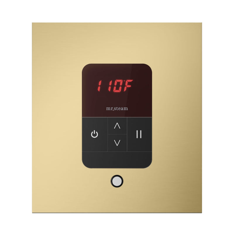 Mr Steam Square iTempo Steam Shower Control with Aroma Designer Steamhead in Satin Brass