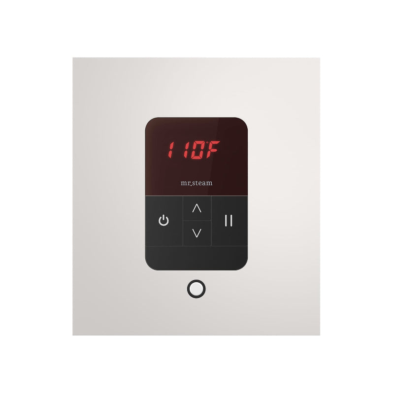 Mr Steam Square iTempo Steam Shower Control with Aroma Designer Steamhead in White