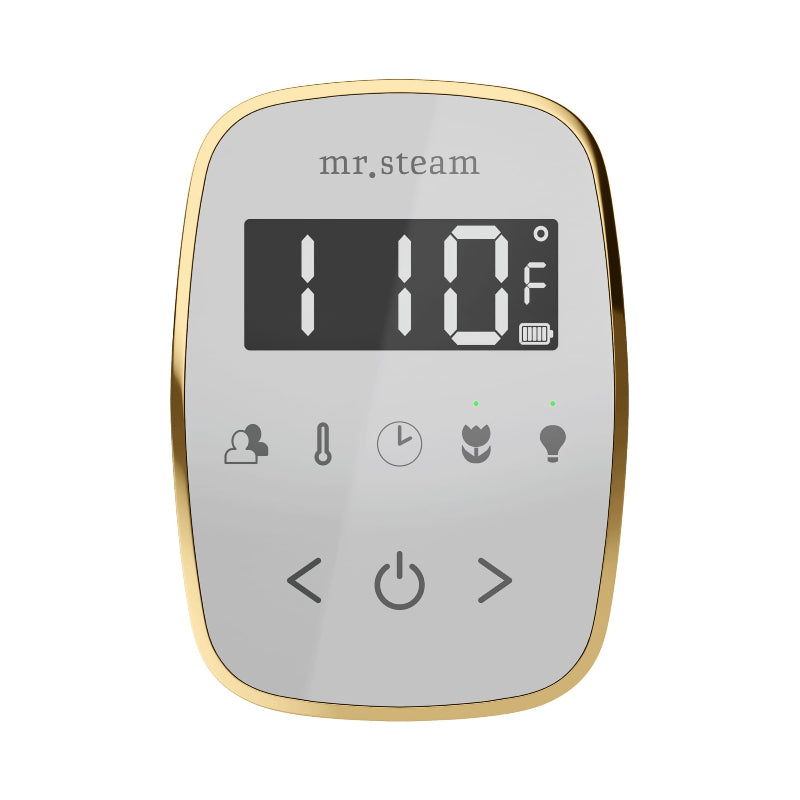Mr Steam White TempoFlex Steam Shower Control with Oil-Rubbed Bronze Aroma Steamhead
