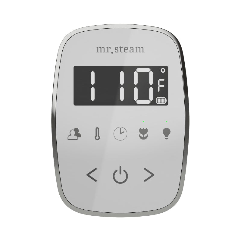 Mr Steam White TempoFlex Steam Shower Control with White Aroma Steamhead