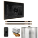 Mr Steam XButler Max Steam Shower Control Package with Black iSteamX Control and Polished Gold Linear Steamhead