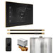 Mr Steam XButler Max Steam Shower Control Package with Black iSteamX Control and Satin Brass Linear Steamhead