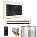 Mr Steam XButler Max Steam Shower Control Package with White iSteamX Control and Polished Brass Linear Steamhead