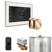 Mr Steam XButler Max Steam Shower Control Package with White iSteamX Control and Polished Gold Aromasteam Steamhead