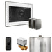 Mr Steam XButler Max Steam Shower Control Package with White iSteamX Control and Satin Steel Aromasteam Steamhead