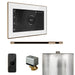 Mr Steam XButler Steam Shower Control Package with White iSteamX Control and Polished Gold Linear Steamhead
