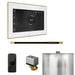 Mr Steam XButler Steam Shower Control Package with White iSteamX Control and Satin Brass Linear Steamhead