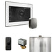 Mr Steam XButler Steam Shower Control Package with White iSteamX Control and Satin Steel Aromasteam Steamhead