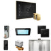 Mr Steam XDream Max Steam Shower Control Package with Black iSteamX Control and Polished Brass Aromasteam Steamhead
