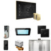 Mr Steam XDream Max Steam Shower Control Package with Black iSteamX Control and Satin Brass Aromasteam Steamhead