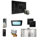 Mr Steam XDream Max Steam Shower Control Package with Black iSteamX Control and Satin Steel Aromasteam Steamhead