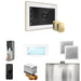 Mr Steam XDream Max Steam Shower Control Package with White iSteamX Control and Satin Brass Aromasteam Steamhead